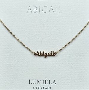 🌸 ABIGAIL Script Name Chain Goldtone Necklace 🌸